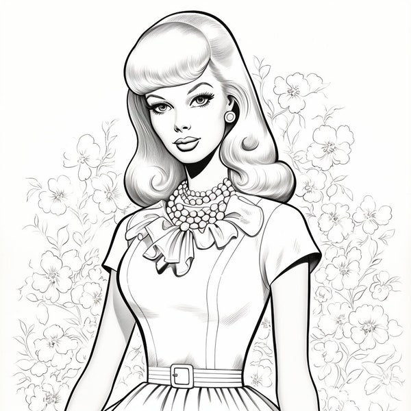 Black Barbie Coloring Pages Etsy