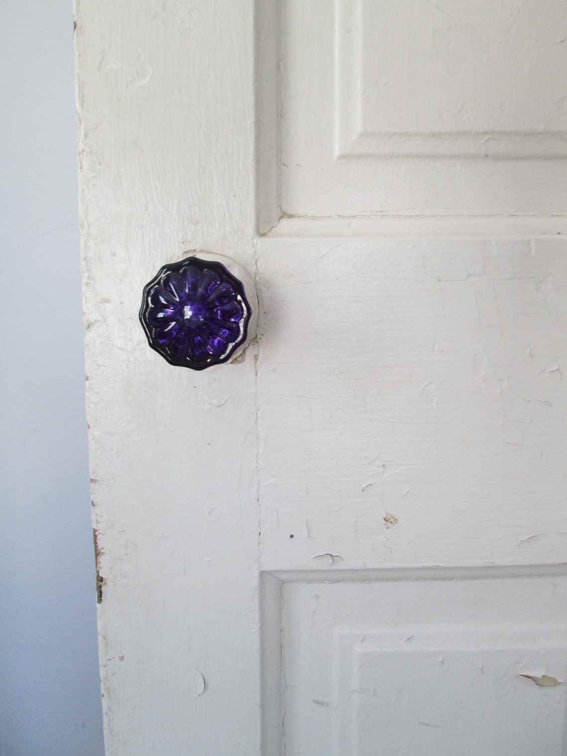 Vintage crystal style glass door knob set Colored / Stained Etsy