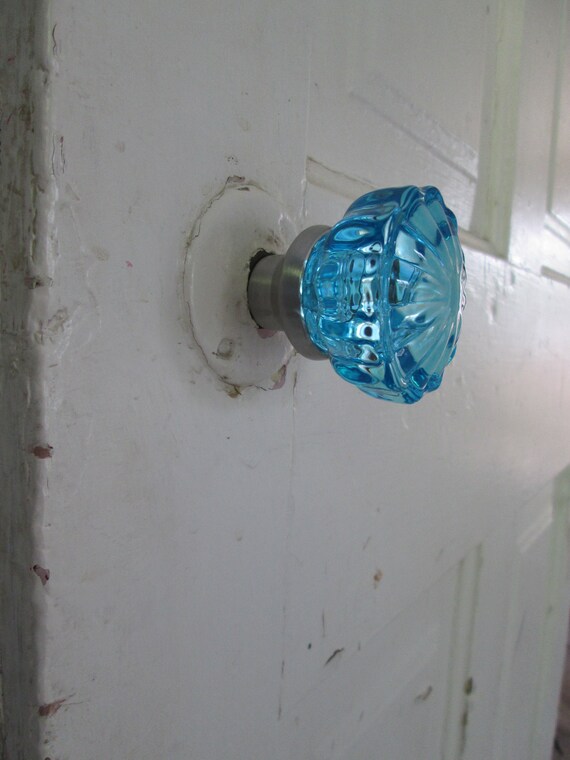 Vintage crystal style glass door knob set Colored / Stained Etsy