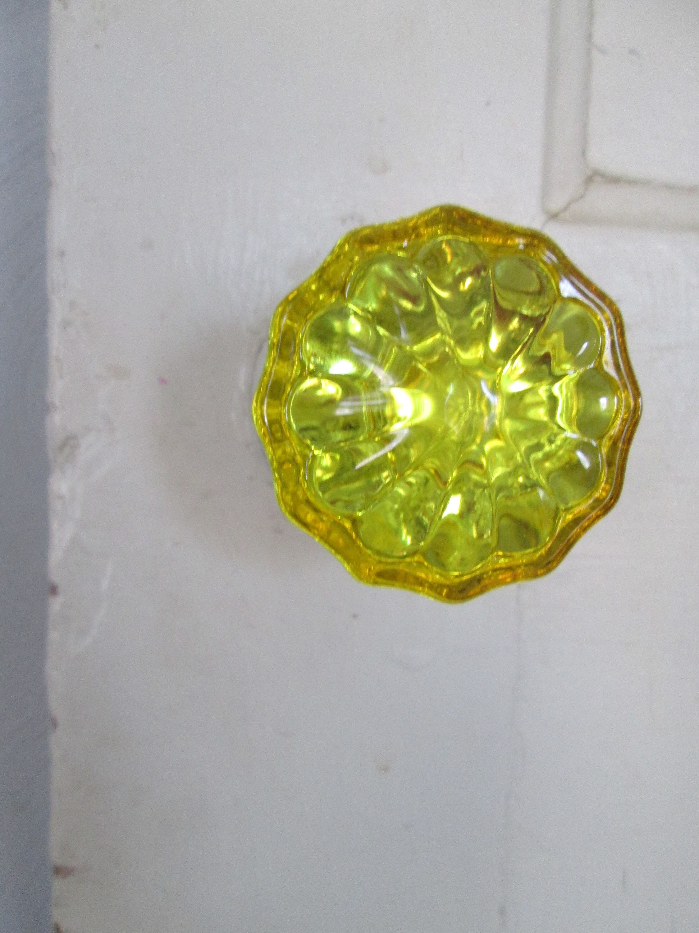 Vintage crystal style glass door knob set Colored / Stained Etsy