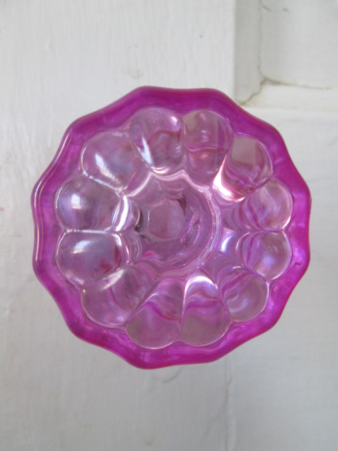 Vintage crystal style glass door knob set Colored / Stained Etsy