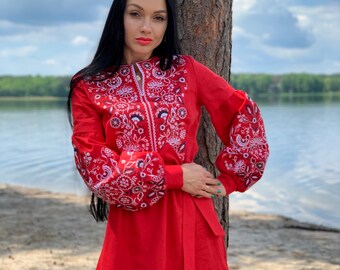 women's embroidered tunic dress