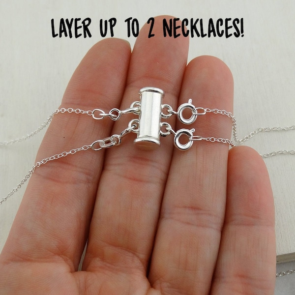 Layered Necklace Detangler - Layer Up to 2 Necklaces - Stainless Steel Magnetic Closure Clasp - Tangle Free Spacer