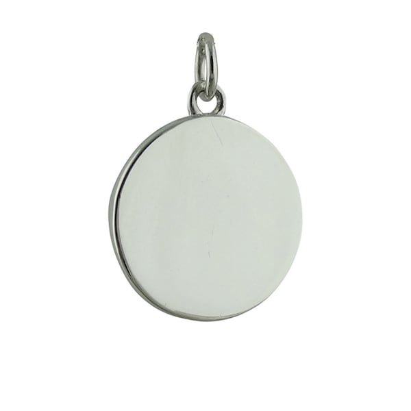 Sterling Silver Round Stamping or Engraving Blank Pendant 15mm