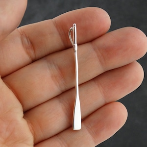 Sterling Silver Long Rowing Oar Charm - 50mm x 4mm Crew Team Pendant