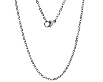 Stainless Steel 2mm Cable Chain With Lobster Clasp - 16"-24" Finished Necklace