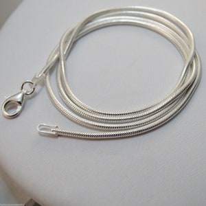 1.6mm Snake Chain Necklace - 925 Sterling Silver - 16" 18" 20" 24" 30"