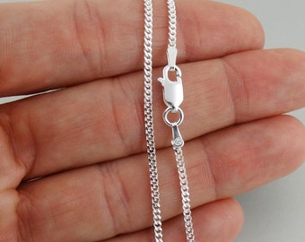 925 Sterling Silver 1.8MM CURB Chain Necklace Italian Italy - 16" 18" 20" 22" 24" 30"