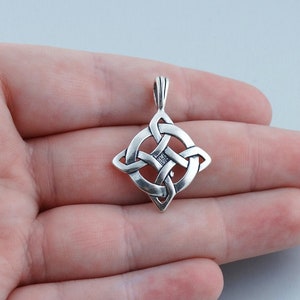 Celtic Knot Ulbster Luck Pendant - 925 Sterling Silver - Lucky Irish Double Sided 1.25"