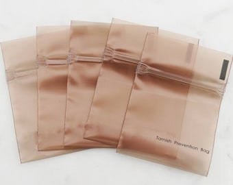 Pack of 5 Anti-Tarnish Zip Lock Bags  2" x 2" - Protects Jewelry From Tarnish for up to 3 Years - Great for Chains, Pendants, Rings, Charms
