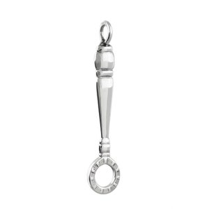 Sterling Silver Bubble Blower Wand Charm - 45mm Nostalgic Childhood Pendant