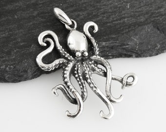 Beautiful Sterling Silver OCTOPUS charm charms