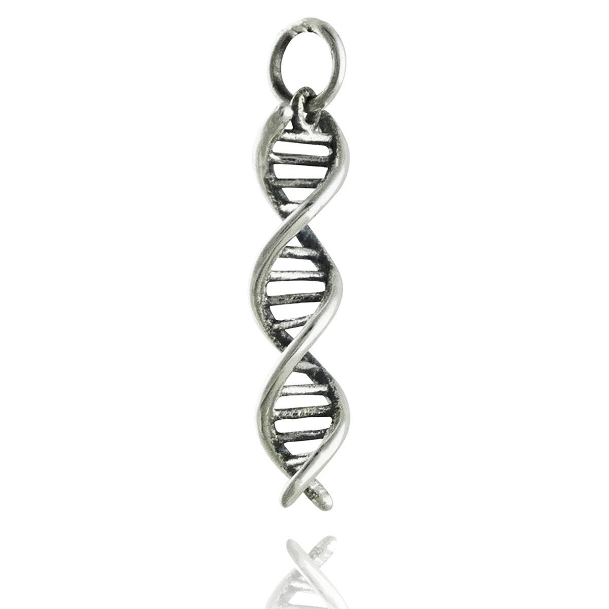 アクセサリー Handmade Vintage Silver DNA Necklace 925 Sterling Silver DNA Double Helix Charm - 23mm X 5mm Science