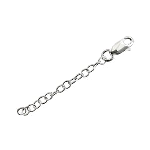 Sterling Silver Chain Extender with Lobster Clasp - 3mm wide 2&quot; Long Extension for Necklace