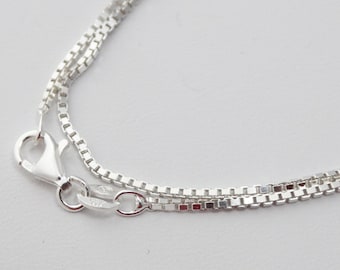 1.2mm Box Chain - 925 Sterling Silver - 16" 18" 20" 22" 24" Italian Necklace