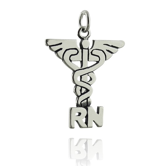 925 Sterling Silver Caduceus LPN Charm American Made 