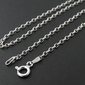 Sterling Silver Rolo Chain - 2.1mm Round Link 16&quot;, 18&quot;, 20&quot;, 24&quot; Lengths