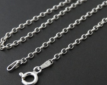 2.1mm Rolo Cable Chain - 925 Sterling Silver - Bulk Options - 16", 18", 20", 24"