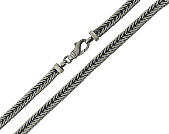 5.5mm Oxidized Franco Chain - 925 Sterling Silver - 18", 20", 22", 24"