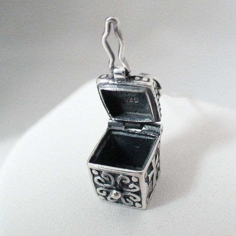 Sterling Silver Prayer Box Charm Pendant 925 Sterling Silver Etsy