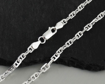 3,6 mm Marina Anker Gliederkette Halskette - 925 Sterling Silber - Karabiner 16 "18" 20" 22" 24" 30" Mariner