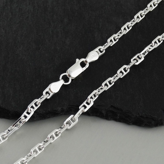 3.6mm Marina Anchor Link Chain Necklace - 925 Sterling
