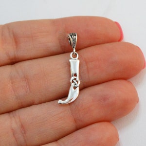 Sterling Silver Letter J Celtic Knot Charm - 925 Sterling Silver - Irish Initial Monogram Pendant - 20mm x 8mm