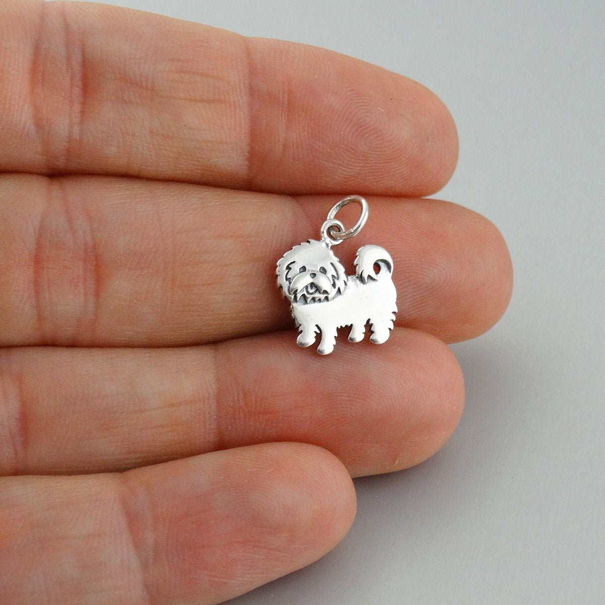 Maltese Charm 925 Sterling Silver Dog Puppy Pendant Etsy