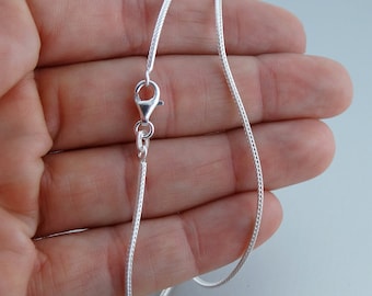 1mm Round Foxtail Chain Necklace - 925 Sterling Silver - 16", 18", 20", 24", 30"