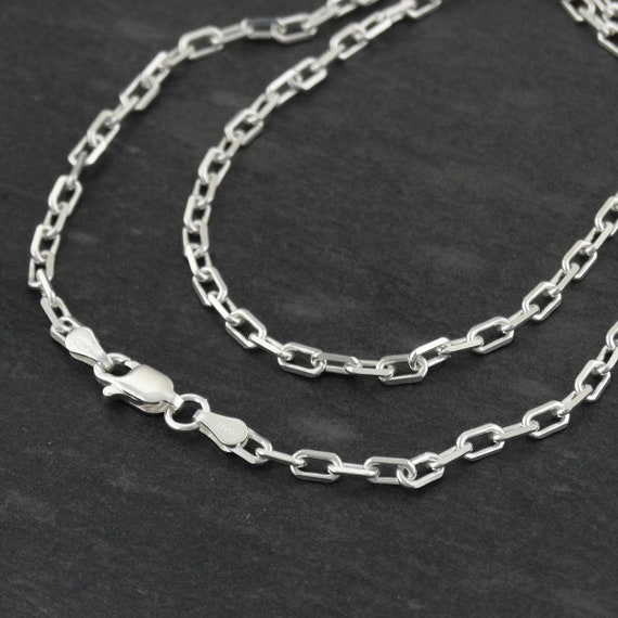3.1mm Anchor Link Chain Necklace 925 Sterling Silver - Etsy