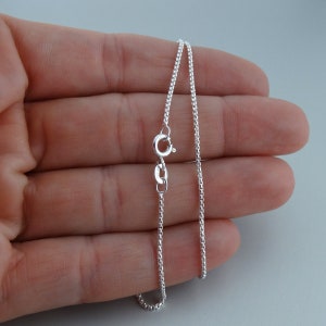 1mm Round Box Chain Necklace - 925 Sterling Silver - 16" 18" 20" 24"