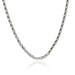 3mm Diamond-Cut Spiga Wheat Chain - 925 Sterling Silver - Bulk Options - 16&quot;, 18&quot;, 20&quot;, 24&quot;, 30&quot;