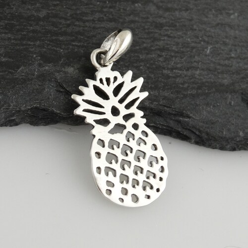 Pineapple Charm 925 Sterling Silver Hawaiian Hospitality Etsy