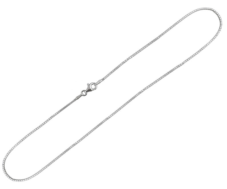 May include: A silver chain necklace with a lobster clasp.