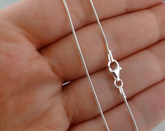 925 Sterling Silver 1mm SNAKE Chain Necklace Italy - 16" 18" 20" 24" 30"