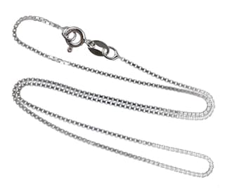 0.9mm Box Chain - 925 Sterling Silver - 16" 18" 20" 22" 24" 30" Italian Necklace