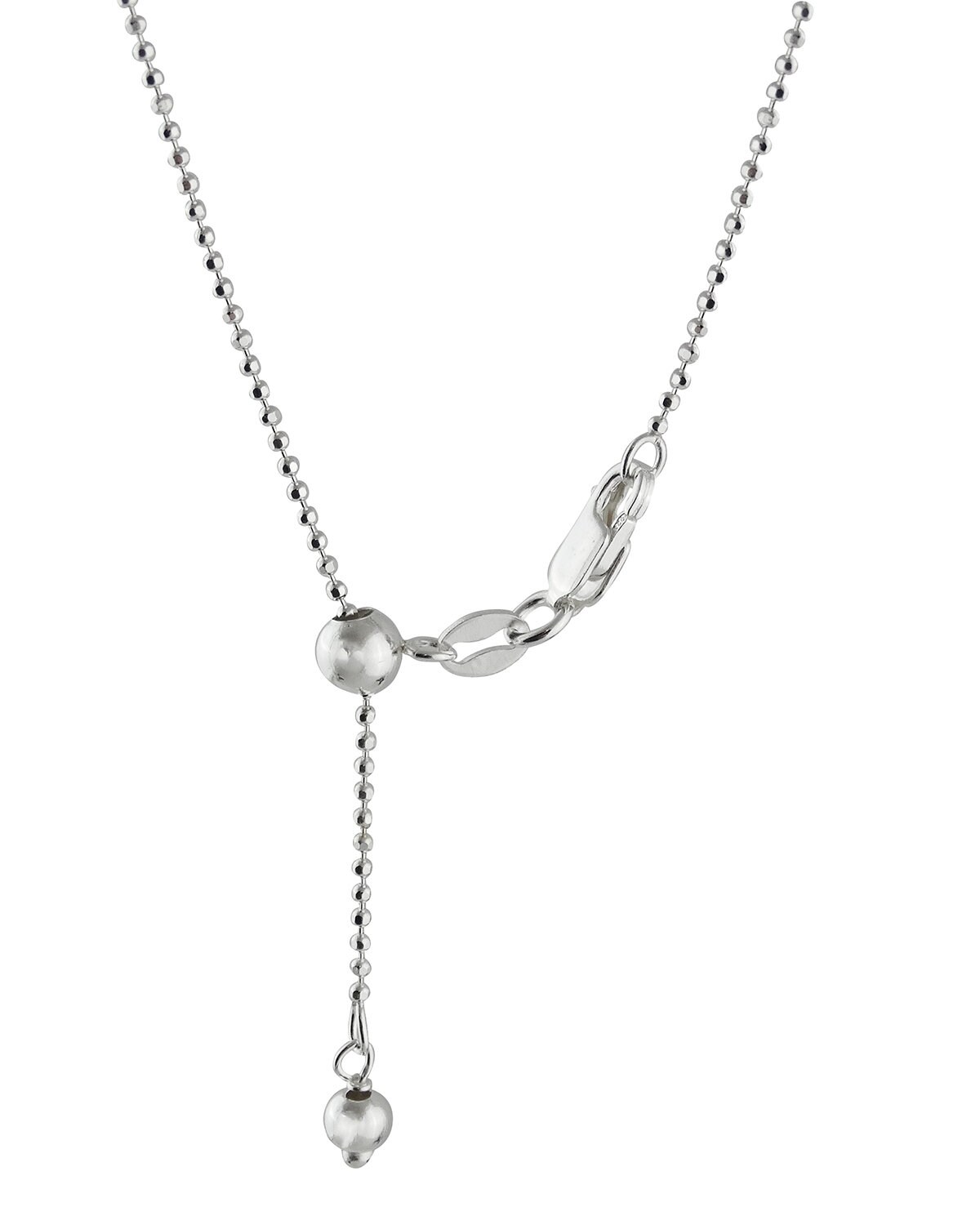 Adjustable 1mm DiamondCut Ball Bead Chain Necklace Adjusts Etsy