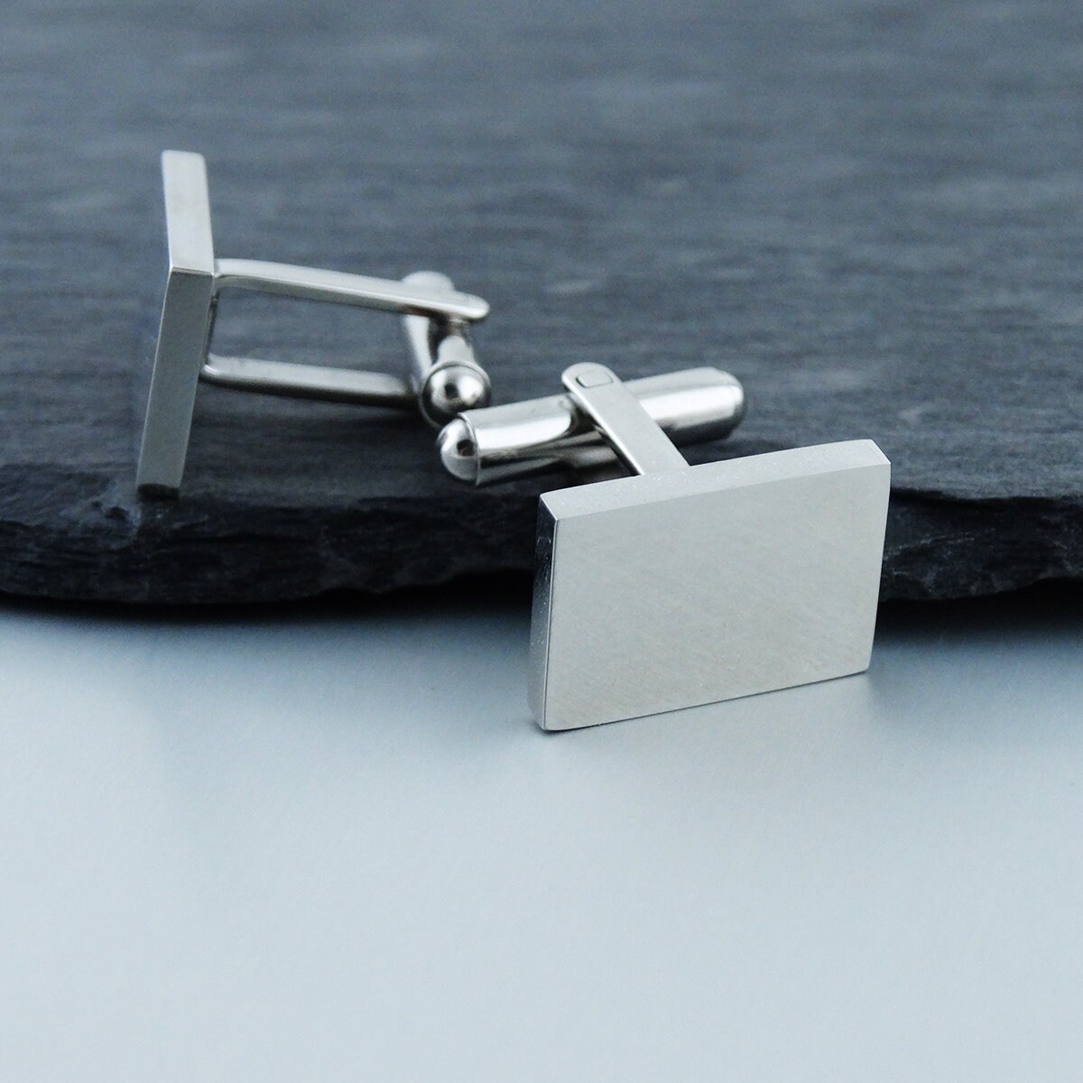 Square Brushed Matte Plain Cufflinks Cuff Links Stainless - Etsy