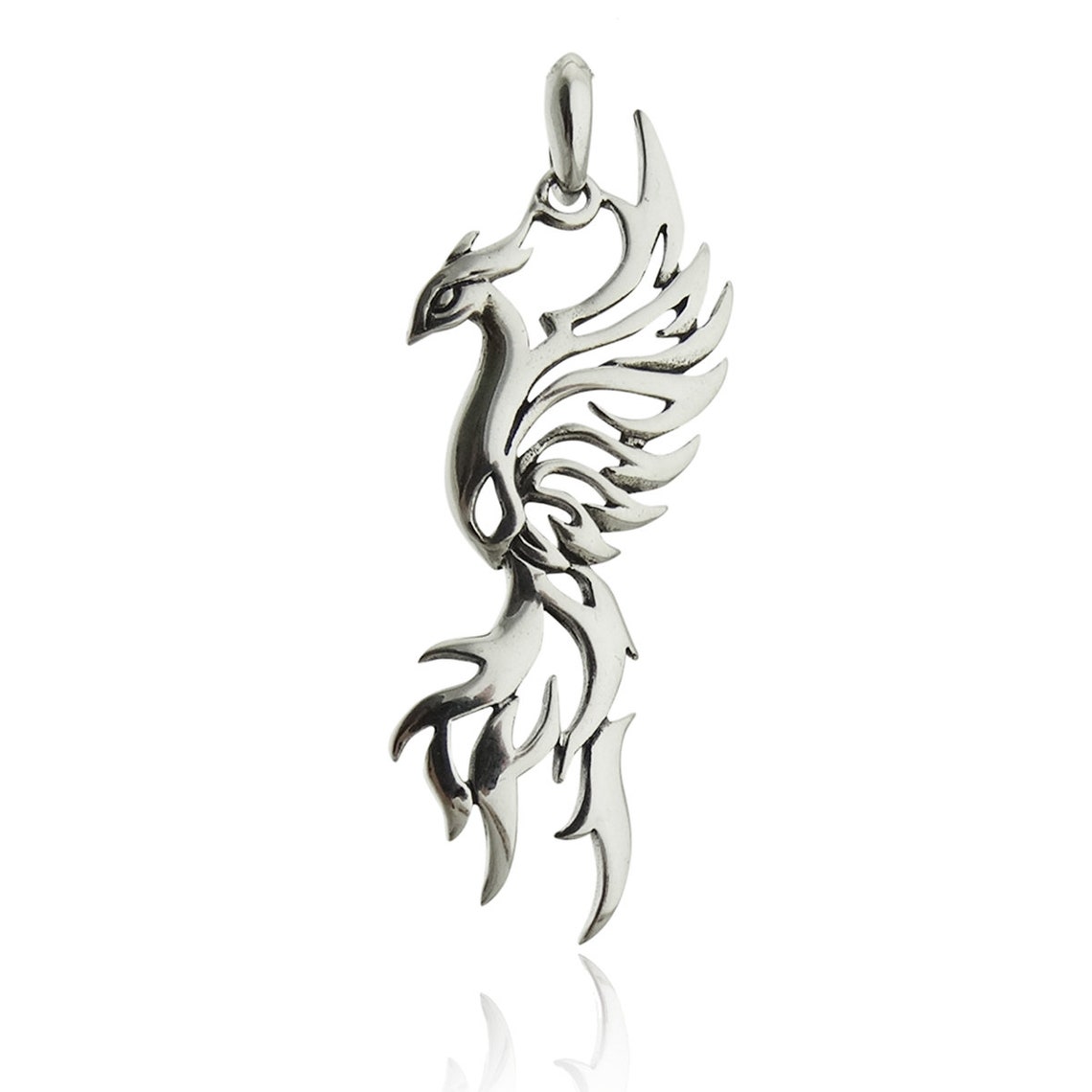 Sterling Silver Phoenix Charm 925 Sterling Silver Detailed Etsy
