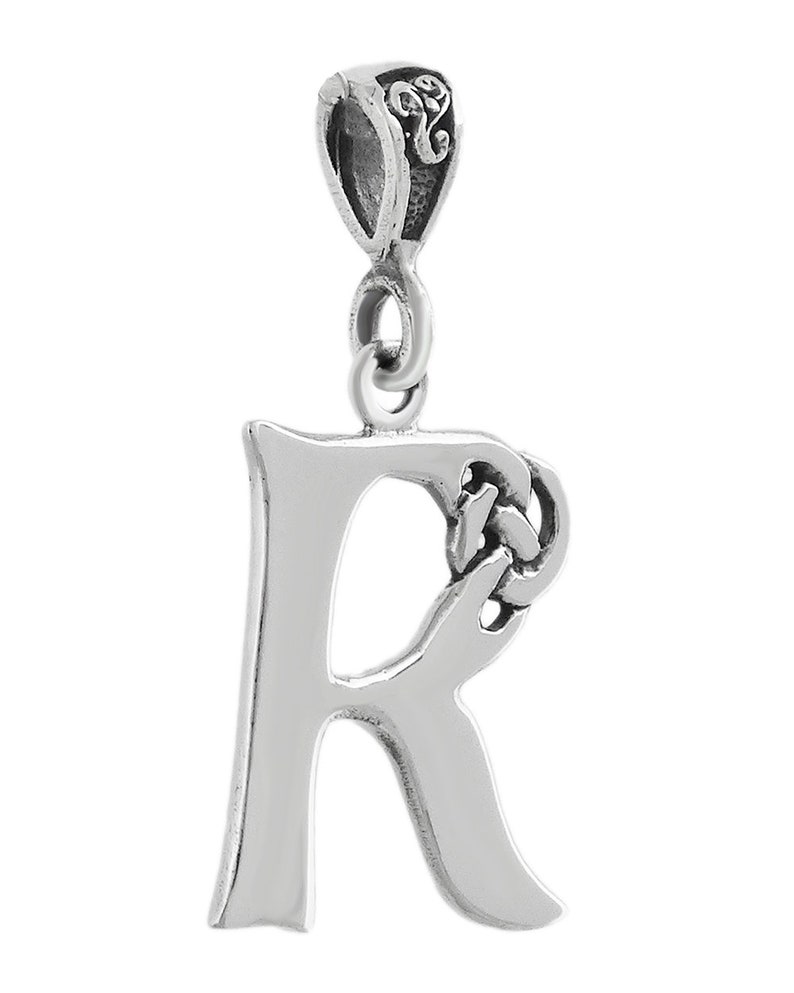 Sterling Silver Letter R Celtic Knot Charm - 925 Sterling Silver ...