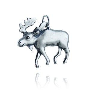 Moose Elk .925 Sterling Silver European Dangle Bead Charm Moose Elk .925 Sterling Silver European Dangle Bead Charm