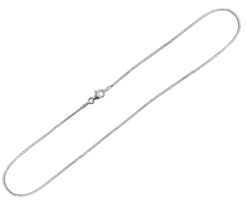 1.2mm Box Chain - 925 Sterling Silver - 16" 18" 20" 22" 24" Italian Necklace image 2