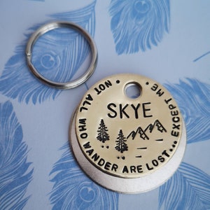Not all who wander are lost with scenery dog tag pet tag ID #PoshTags Collar Christmas Gift Idea