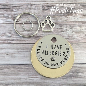 I have allergies/I need meds - please do not feed me - cat dog pet tag ID #PoshTags Collar Christmas Gift Idea