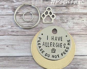 I have allergies/I need meds - please do not feed me - cat dog pet tag ID #PoshTags Collar Christmas Gift Idea