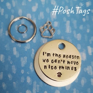 I&#39;m the reason we can&#39;t have nice things dog cat tag pet tag #PoshTags Collar Christmas Gift Idea