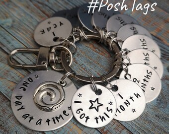 Sobriety journey keyring markers achievement milestone CUSTOMISABLE #PoshTags