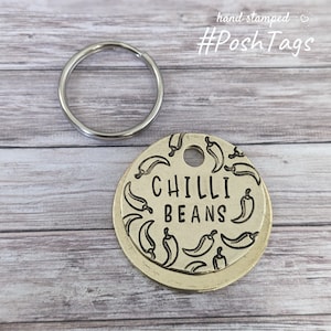 Cute Chilli Chilli Pepper - 3 sizes, different colour options - cat dog puppy kitten pet tag ID #PoshTags Collar Christmas Gift Idea