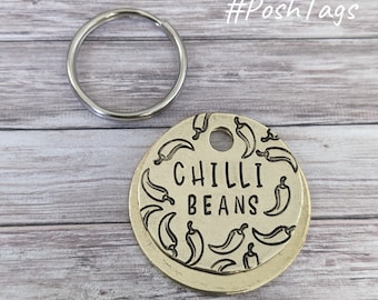 Cute Chilli Chilli Pepper - 3 sizes, different colour options - cat dog puppy kitten pet tag ID #PoshTags Collar Christmas Gift Idea