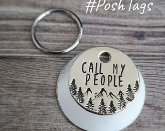 Call my people mountains and trees - 3 sizes - cat dog pet tag ID #PoshTags Collar Christmas Gift Idea